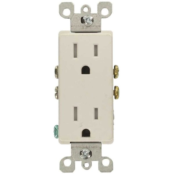 Leviton Decora 15 Amp Tamper-Resistant Duplex Outlet, White, 10PK M22-T5325-WMP